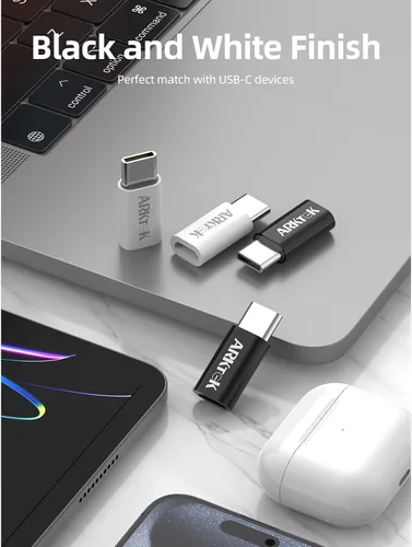 Miniatura 7 de ARKTEK Paquete de 4 adaptadores USB-C macho micro USB hembra tipo C, adaptador de transferencia de datos rápida y carga universal compatible