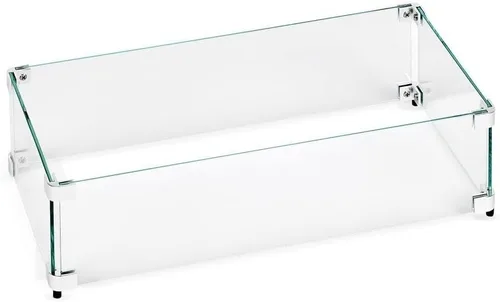 Miniatura 20 de American Fireglass Protector de llama de vidrio templado para sartenes rectangulares de 18 x 6 pulgadas Protector contra viento para exteriores