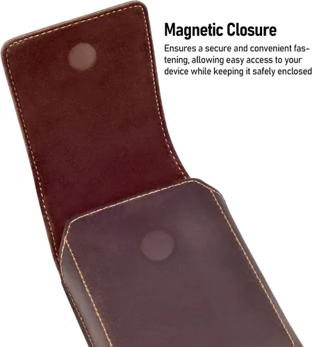 Miniatura 4 de ykooe Funda de cuero genuino para teléfono compatible con iPhone 17, 16, 15, 14, 13, 12 y modelos Pro, Galaxy S25 S24 S23 S22, clip para cinturón