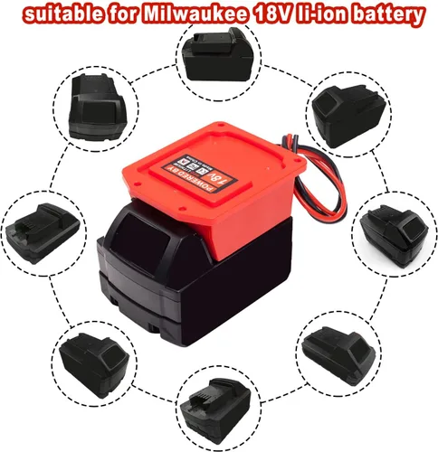 Miniatura 5 de Adaptador para Power Wheel para batería Milwaukee M18 de 18 V, conector de potencia calibre 14