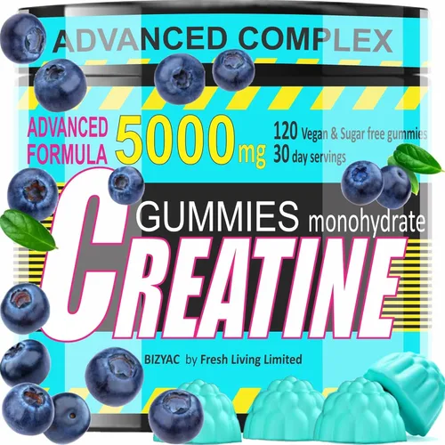 Gomitas de monohidrato de creatina, 0.18 oz, crecimiento muscular, creatina preentrenamiento para hombres y mujeres, creatina saborizada y
