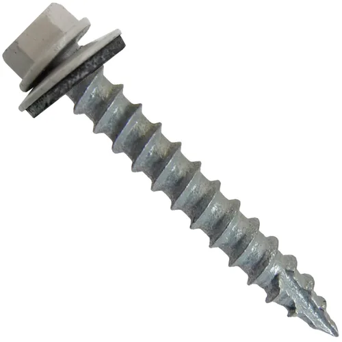 Miniatura 16 de Tornillos de metal para techos n.º 14 x 1-1/2 pulgadas, cabeza hexagonal de arandela de piel de buque Tornillo de techo de chapa metálica. Buckskin