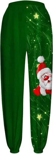 Miniatura 4 de joysale Womens Lightweight Sweatpants Christmas Winter High Waisted Bottom Pants Joggers Pants with Pockets