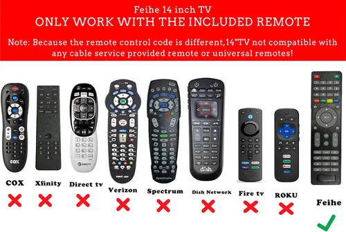 Miniatura 7 de Feihe TV de cocina pequeña de 14 pulgadas: sintonizador digital ATSC, puertos HDMI/USB/TF/auriculares, control remoto para cocina/dormitorio/RV