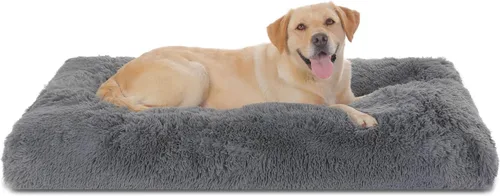 Miniatura 47 de Bedfolks Cama Impermeable para Jaula de Perro, Cama de Felpa para Perros con Funda Lavable Extraíble, Almohadón de Jaula de Perro de Piel Sintética