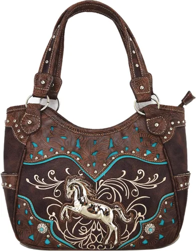 Miniatura 2 de Juego de monedero oculto de cuero con corte láser para caballo campo vaquera bolsos de hombro cartera