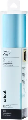 Cricut Vinilo permanente inteligente brillante (13 pulgadas x 12 pies, azul claro) para manualidades al aire libre, para Cricut Explore 3 & Maker 3,