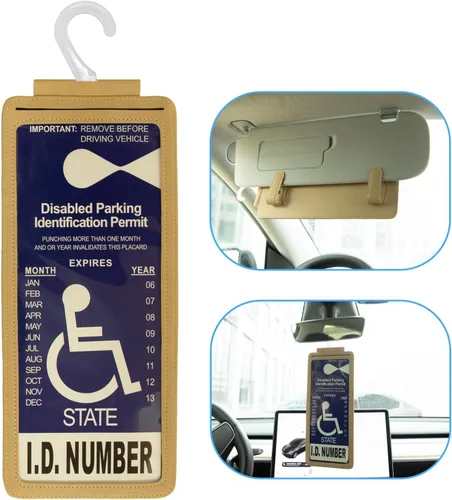 Miniatura 10 de Portaplacas portátil para discapacitados para auto - Protector ultra transparente para portaplacas de discapacitados con asa y funda - Portaplacas