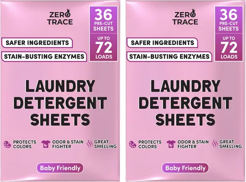 Miniatura 10 de Zero Trace Hojas de detergente para ropa totalmente natural, ecológicas, jabón de lavandería, detergente para ropa activa de viaje