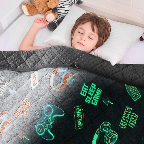 Miniatura 18 de yescool Manta de regazo con peso de 2 libras, manta de regazo pequeña, manta de regazo con peso, manta de regazo con calefacción de enfriamiento