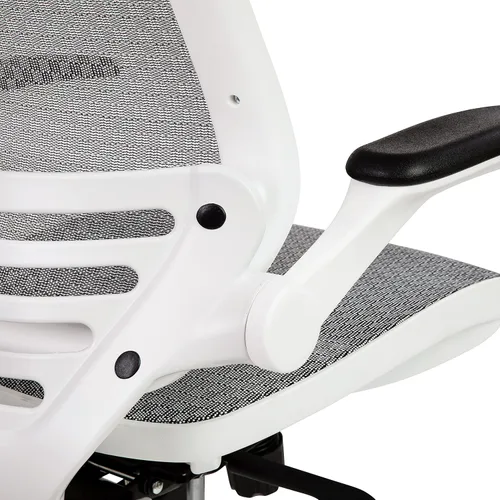 Miniatura 10 de Flash Furniture Waylon - Silla de oficina giratoria de respaldo medio con anillo de pie ajustable y altura del asiento, silla ergonómica de malla