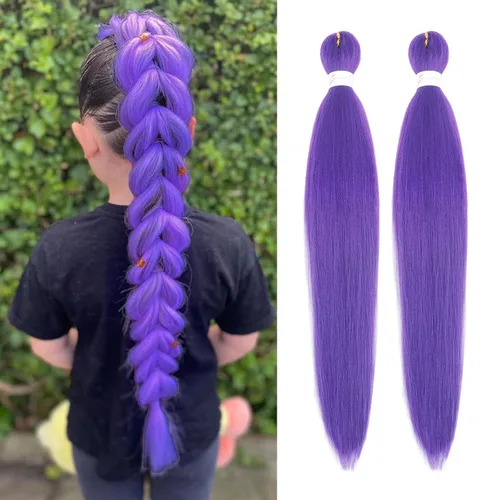 Miniatura 54 de Beyond Beauty - Trenzas preestiradas de cabello profesional sin picazón, ajuste de agua caliente, fibra sintética, textura Yaki, extensiones