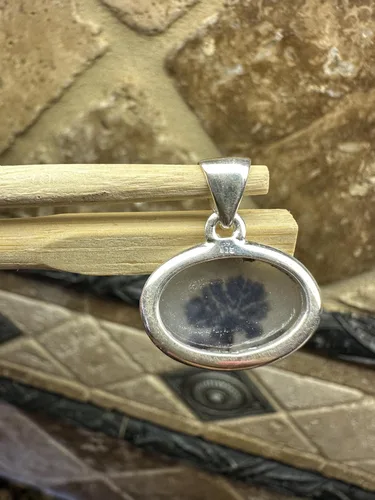 Miniatura 5 de Rare Scenic Dendritic Agate 925 Solid Sterling Silver Pendant 25mm