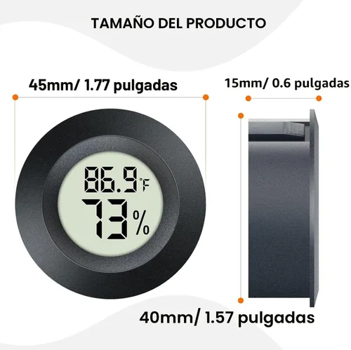 Miniatura 2 de JEDEW Paquete de 2 termómetros higrómetros, medidor digital de humedad para interiores y exteriores, monitor de humedad para reptiles