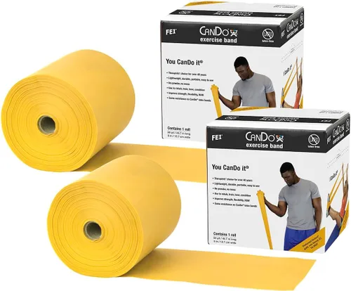 Miniatura 7 de CanDo Twin-Pak - Banda de ejercicio sin látex, color negro, 100 yardas