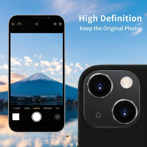 Miniatura 3 de Protector de lente de cámara compatible con iPhone 15 y 15 Plus, protector de pantalla de vidrio templado antiarañazos, a prueba de golpes, funda