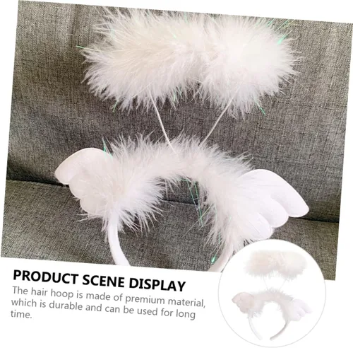 Miniatura 9 de OSALADI 3 Pcs Angel Headband Fabric Christmas Issue Card White Girl