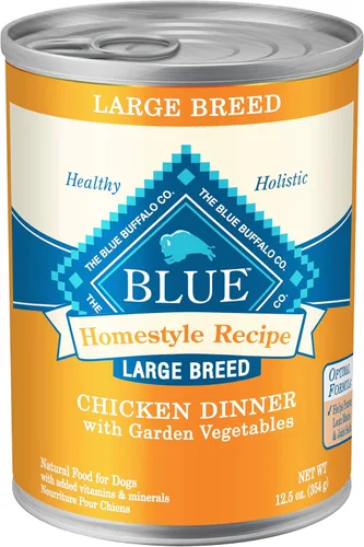 Blue Buffalo Homestyle Recipe - Comida húmeda para perros adultos de raza grande, hecha con ingredientes naturales, cena de pollo con verduras de