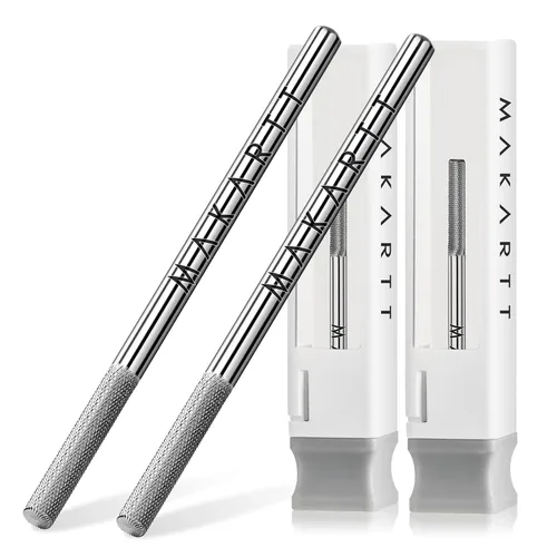 Makartt Cuticle Nail Drill Bit - 2 Pcs Safety Tungsten Carbide Cuticle Remover Drill Bit Needle Bit Nail Cleaner Dead Skin Nail Prepare 3/32'' for