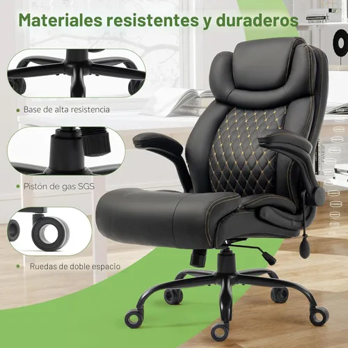 Miniatura 8 de Silla de oficina, sillas ejecutivas grandes y altas con soporte lumbar para dolor de espalda, silla de computadora de escritorio transpirable
