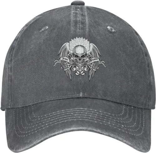 Miniatura 2 de Cowboy Hat Trendy Hats for Man and Women Djustable Four Season Outdoor Baseball Cap of Hell Skull with Angel Deep Heather