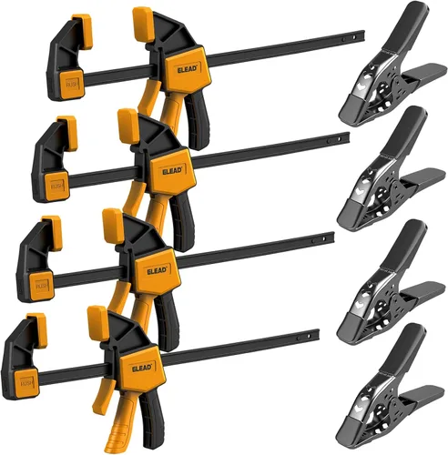 Miniatura 12 de Abrazaderas de barra mini de 6 pulgadas para carpintería, abrazadera/separador F de una mano de 2 piezas, abrazadera para madera con límite de carga
