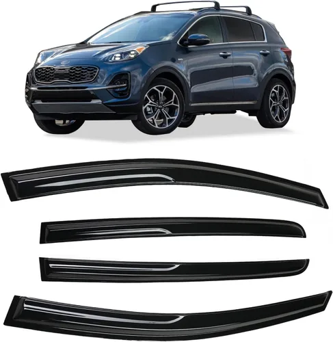 Miniatura 13 de Protectores de lluvia con cinta adhesiva para ventana, viseras para deflector de viento para Honda Civic 2016-2021, 4 piezas - 94682