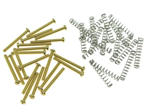 Miniatura 5 de Dopro Paquete de 20 tornillos Humbucker para pastillas de guitarra de rosca métrica Humbucker Tornillos de altura con muelles para pastillas Epi SG