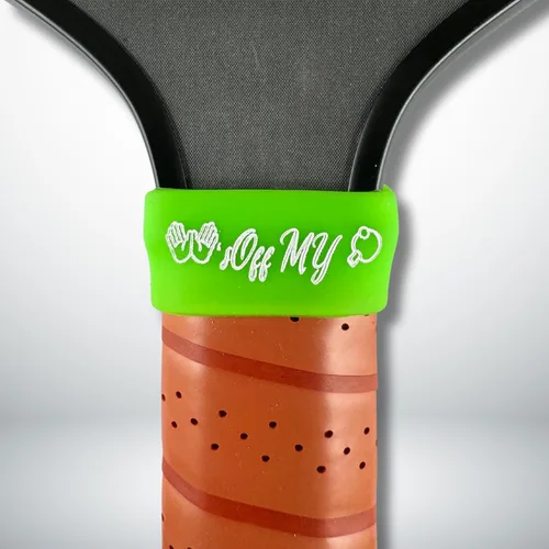 Miniatura 20 de Bandas de nombre de paleta de pickleball personalizadas, agarre de silicona personalizado, etiquetas de identificación de pickleball duraderas Verde