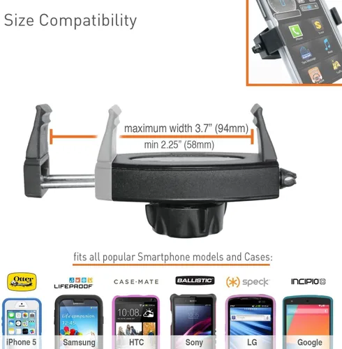Miniatura 4 de Soporte giratorio de 360° para smartphone con adaptador de trípode de 5/8 pulgadas para todos los teléfonos inteligentes de hasta 3.6 pulgadas