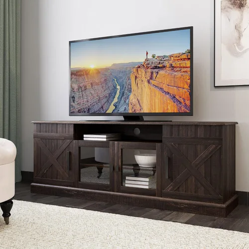 Miniatura 21 de BELLEZE Soporte de TV de 47 pulgadas con calentador eléctrico de chimenea de 18 pulgadas y consola de centro de entretenimiento multimedia para TV
