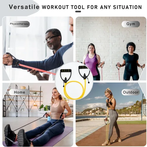 Miniatura 6 de Bandas de resistencia con asas, bandas de resistencia para ejercicio, bandas de entrenamiento con anclajes de puerta, longitud ajustable