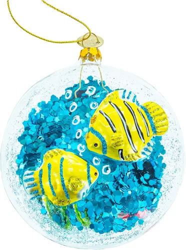 Miniatura 2 de Adorno navideño de cristal de peces, coral