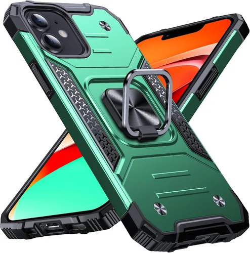 Miniatura 33 de Anqrp Funda resistente para iPhone 6/7/8/SE/SE2 con soporte de anillo mejorado y agarre, grado militar, a prueba de golpes, resistente y robusta