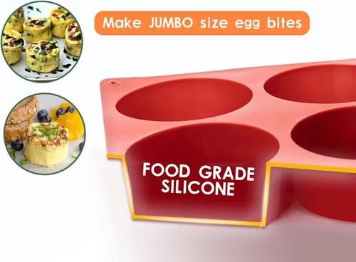 Miniatura 3 de Moldes de silicona para huevos, sartén para frittata, 3 pulgadas de profundidad Starbuc, moldes para bocados de huevo Dash, tazas de silicona, molde