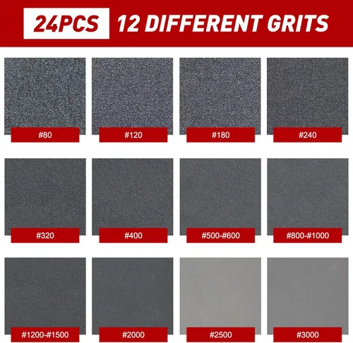 Miniatura 3 de 24 Piezas Esponjas de Lijado Grano 1200-1500, Bloques de Lijado Lavables y Reutilizables para Madera, Metal, Paneles de Yeso, Acristalamiento, Papel