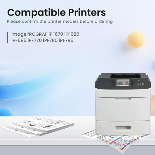 Miniatura 2 de GREENBOX Cartucho de tinta PFI-107 de repuesto para Canon PFI-107MBK PFI-107BK PFI-107C PFI-107M PFI-107Y Depósito de tinta para impresoras