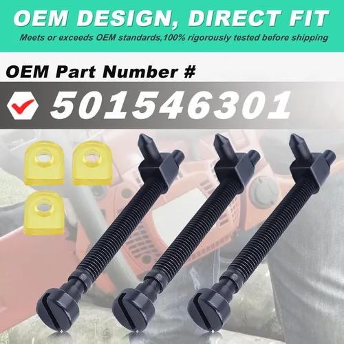 Miniatura 3 de Adefol Paquete de 3 tornillos tensores de cadena para Husqvarna 42 44 50 51 51EPA 55 55 Rancher 234 238 242 246 133 444 motosierra reemplazar