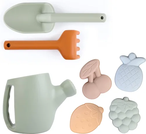 BLUE GINKGO Herramientas de jardinería para niños pequeños, juguetes de playa de silicona, juguetes de jardín para niños pequeños | Juego de pala y