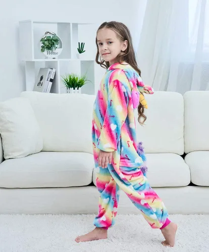 Miniatura 16 de Pijama de unicornio unisex para niños, enteritos para disfraz, Halloween