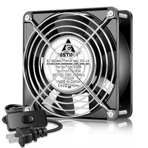 Miniatura 10 de GDSTIME Ventilador Axial de 90mm, 110V 120V CA, 92 mm x 92 mm x 25 mm, de rodamiento de bolas doble con cable de alimentación para proyectos