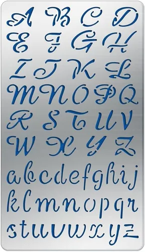 Miniatura 9 de BENECREAT 4 plantillas de grabado de metal de 4 x 7 pulgadas, plantillas de metal con números de letra para tallado de madera, dibujos y quemado