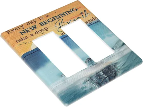 Miniatura 113 de Cubiertas Decorativas para Placas de Interruptor Diente de León Azul Rústico Citas Inspiradoras Casa de Campo Tablón de Madera Gris 1 Gang Cubierta