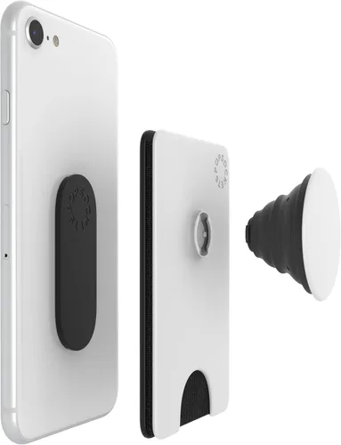 Miniatura 3 de PopSockets - Cartera de teléfono con agarre extensible para teléfono, tarjetero para teléfono - blanco y negro Blanco negro