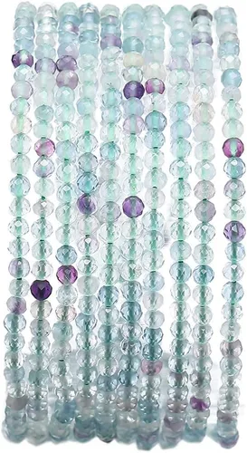 Miniatura 53 de BEADIA Cuentas Facetadas de Piedra Natural Amazonita Rondelle 3x4mm Cuentas Semipreciosas Sueltas para Hacer Joyas 38cm
