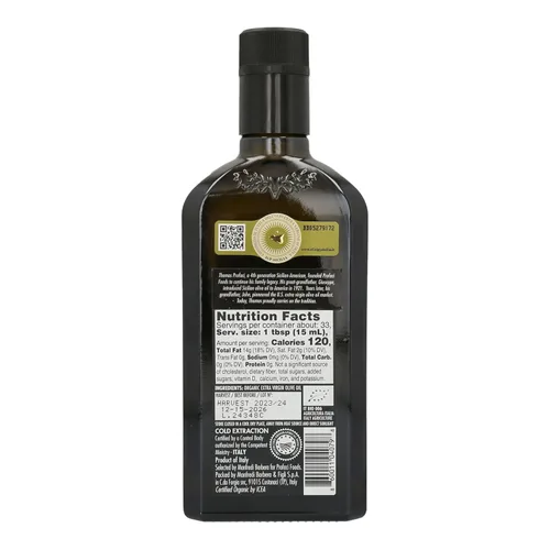 Miniatura 3 de Profaci Aceite de oliva virgen extra orgánico siciliano, 16.9 onzas líquidas, aceitunas 100% biancolilla, AOVE italiano prensado en frío, origen