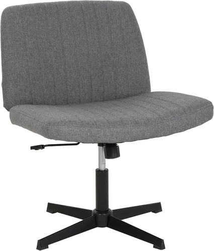 Miniatura 9 de FDW Silla Criss Cross sin brazos, silla de escritorio de oficina con patas cruzadas, ajustable, giratoria, ergonómica, sin ruedas, respaldo