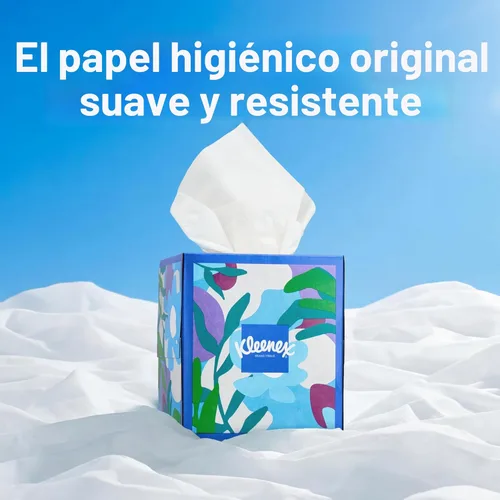 Miniatura 4 de Kleenex Trusted Care - Pañuelos faciales, 4 cajas de cubos, 70 pañuelos por caja, 2 capas (280 en total), el embalaje puede variar Blanco