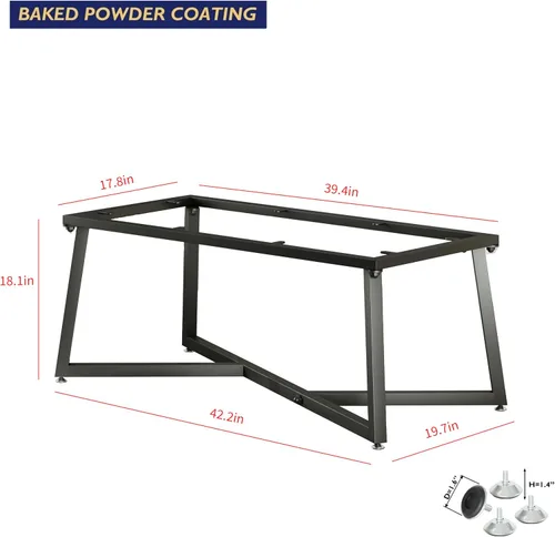 Miniatura 2 de FUSHIAIPTC Patas de metal para mesa auxiliar, base geométrica resistente de 18 pulgadas para muebles de mesa, patas para mesitas de noche, mesa
