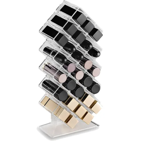Miniatura 2 de byAlegory - Organizador de maquillaje de lápiz labial acrílico, almacenamiento cosmético de 28 espacios, diseñado para estar de pie, plano o apilado